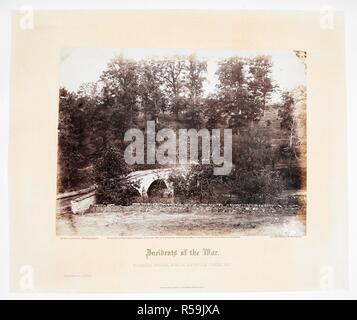 Burnside Bridge, über Antietam Creek, Md (September 1862). Gardner's Fotografische Skizze Buch des Krieges. Washington, D.C.: Philip & Solomons, Verlage, [1865]. Quelle: 1784. a. 13 Band 1, Seite 43. Sprache: Englisch. Autor: GARDNER, Alexander. Stockfoto