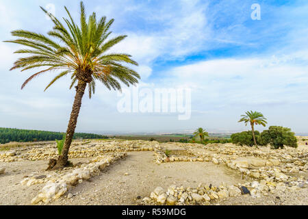 Archäologische Funde in Tel Megiddo National Park. Im Norden Israels Stockfoto