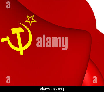 3D-Flagge der Sowjetunion (1923-1955). 3D-Darstellung. Stockfoto