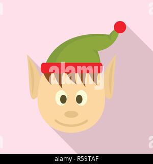 Kopf elfin Symbol. Flache Darstellung von Kopf elfin Vektor Symbol für Web Design Stock Vektor