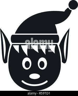 Kopf elfin Symbol. Einfache Abbildung von Kopf elfin Vektor Symbol für Web Design auf weißem Hintergrund Stock Vektor