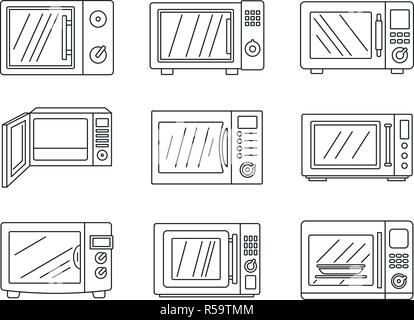 Moderne Mikrowelle Icon Set. Überblick moderne Mikrowelle Vector Icons für Web Design auf weißem Hintergrund Stock Vektor