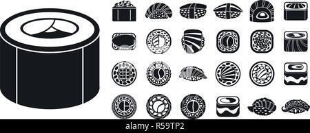 Soja Sushi Roll Icon Set. Einfacher Satz von Soja Sushi Roll Vector Icons für Web Design auf weißem Hintergrund Stock Vektor