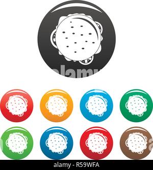 Ansicht von oben Cheeseburger Icons Set 9 Farbe Vektor isoliert auf Weiss für jedes Design Stock Vektor