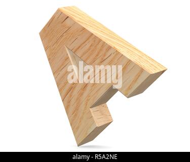3D-dekorative Holz- Alphabet, Großbuchstabe A Stockfoto