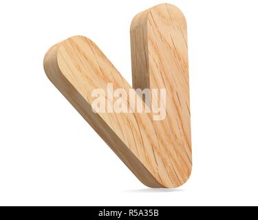 3D-dekorative Holz- Alphabet, Großbuchstabe V Stockfoto