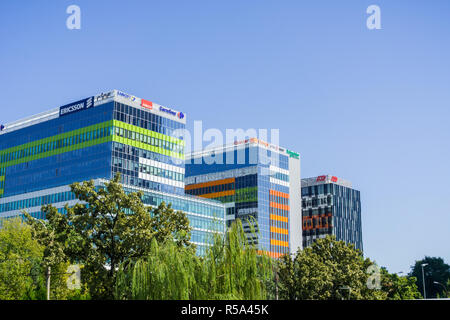 September 15, 2017, Bukarest/Rumänien - moderne Bürogebäude im nördlichen Teil der Stadt Stockfoto