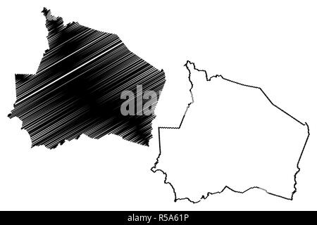 Negeri Sembilan (Landkreise, von Malaysia, Föderation Malaysia) Karte Vektor-illustration, kritzeln Skizze Perak Darul Kh Stock Vektor