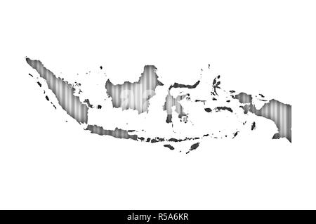 Karte von Indonesien auf Wellblech Stockfoto
