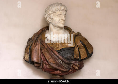 Römische Büste, Archäologisches Museum, Straßburg, Elsass, Frankreich Stockfoto