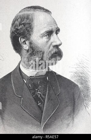 Christian IX., 1818, 1906, König von Dänemark, Holzschnitt, Porträt, 1885, Dänemark Stockfoto