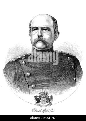 Otto Eduard Leopold Fürst von Bismarck, Herzog von Lauenburg, 1. April 1815, vom 30. Juli 1898, bekannt als Otto von Bismarck Stockfoto