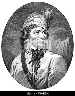 Bonawentura Andrzej Tadeusz Kosciuszko, Februar 4, 1746, 15. Oktober 1817, war ein Polnischer militärischer Ingenieur, Holzschnitt, Polen Stockfoto