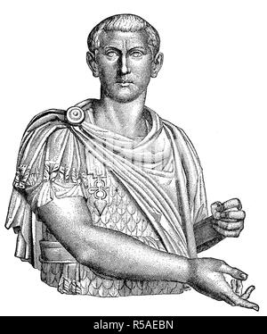 Die Marmorbüste von Marcus Antonius Gordianus, 20. Januar 225, 244, bekannt als Gordian III., war von 238 bis 244 römischer Kaiser Stockfoto