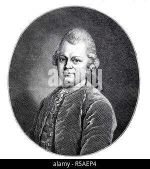 Gotthold Ephraim Lessing, 22. Januar 1729, vom 15. Februar 1781, Schriftsteller, Philosoph, Dramatiker, Publizist und Kunstkritiker, Holzschnitt Stockfoto