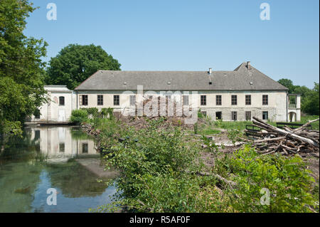 Ebreichsdorf, Reste der historischen Fabrik, inzwischen abgerissen Stockfoto