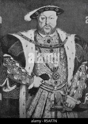 Henry VIII, 28. Juni 1491, vom 28. Januar 1547, wurde König von England, Holzschnitt, England Stockfoto