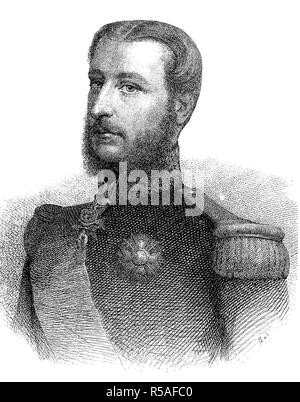 Leopold II., Leopold Ludwig Philipp Maria Viktor, April 9, 1835, 17. Dezember 1909., König der Belgier, Holzschnitt Stockfoto