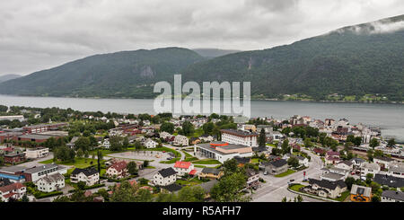 Panoramablick auf Stord Stadt in Norwegen Stockfoto