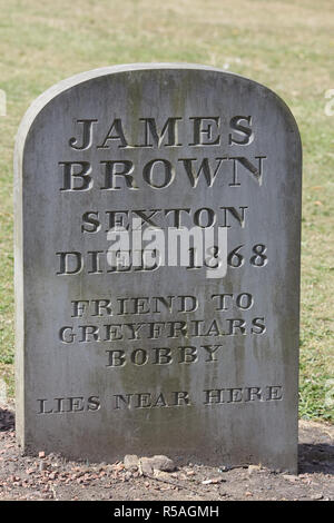 Das Grab von James Brown Sexton, gebraten auf greyfriars Bobby Stockfoto