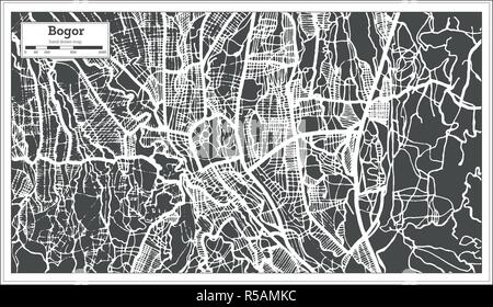 Bogor West Java Indonesien Stadtplan im Retro-stil. Übersichtskarte. Vector Illustration. Stock Vektor