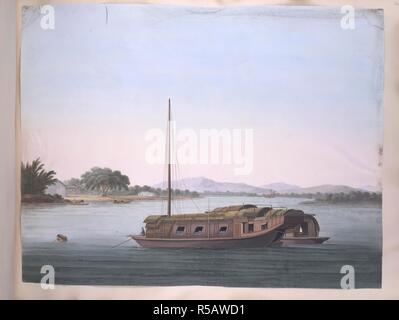 Ein großes Boot. 1800 - 1805. 40 Zeichnungen von Booten in einer Landschaft. Gouache; 14,75 von 18,75 ins. Keine Inschriften oder Beschreibungen diese Zeichnungen begleiten. Ursprünglich veröffentlicht in 1800 - 1805. . Quelle: Hinzufügen. Oder. 2026,. Sprache: Chinesisch. Stockfoto