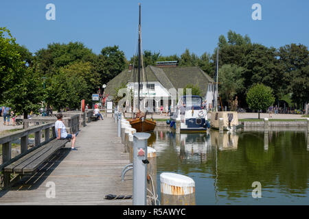 Segelboote im Hafen Althagen in der Nähe von Ahrenshoop, Darß Fischland Zingst, Mecklenburg-Western Pomerania, Deutschland Stockfoto