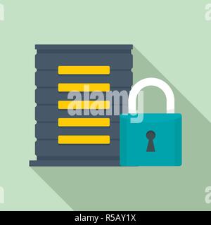 Geschützten server Symbol. Flache Darstellung der geschützten Server vektor Symbol für Web Design Stock Vektor