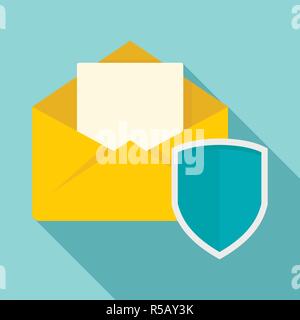 Gesicherte e-Mail Symbol. Flache Darstellung des gesicherten mail Vektor Symbol für Web Design Stock Vektor