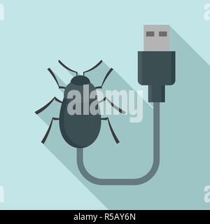 Usb-bug-Symbol. Flache Darstellung der usb-bug Vektor Symbol für Web Design Stock Vektor