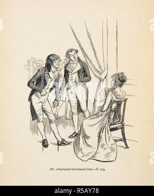 'Mr Dashwood ihn" eingeführt. Sinn und Sinnlichkeit/von Jane Austen; mit einer Einführung von Austin Dobson; durch Hugh Thomson dargestellt. London: Macmillan und Co., 1896. Quelle: 012624. g 5 Frontispiz. Stockfoto