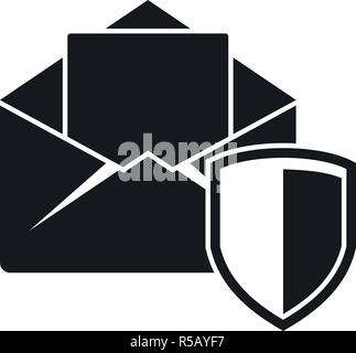Gesicherte e-Mail Symbol. Einfache Abbildung von gesicherten mail Vektor Symbol für Web Design auf weißem Hintergrund Stock Vektor