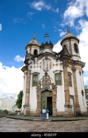 Die Kirche von Igressa de Sao Francisco de Assisi, Ouro Preto Dorf, Minas Gerais, Brasilien Stockfoto