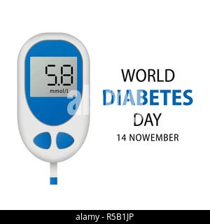 November Weltdiabetestag Konzept Hintergrund. Realistische Abbildung von November Weltdiabetestag vektor Konzept Hintergrund für Web Design Stock Vektor