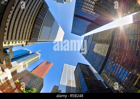 Kanada, Ontario, Toronto, Downtown Financial District, Fischaugenobjektiv Stockfoto