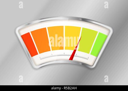Messung der Performance Indikator mit mittlerer Belastung auf metallischen Hintergrund Stock Vektor