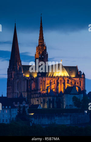 Frankreich, Region Centre, Eure et Loir Abteilung, Chartres, Kathedrale von Chartres Stockfoto