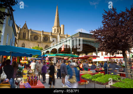 Markt Tag, Mirepoix, Ariège, Pyrenäen, Frankreich Stockfoto