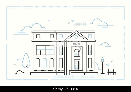 Bank - Moderne thin line Design Vector Illustration Stock Vektor