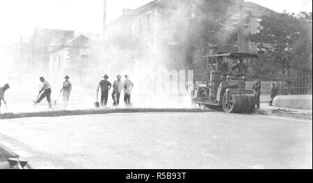 Hobart - Schnittpunkt von Argyle und Liverpool Street - Straße arbeitet in Fortschritt -- obligatorische Photo Credit: TAHO Stockfoto