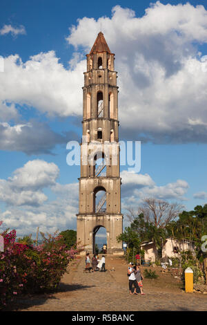 Kuba, Provinz Sancti Spiritus, Trinidad, Valle de Los Ingenios, alte Zucker Plantage Manaca Iznaga, 18. Jahrhundert Zucker Plantagen Sklaven beobachten Turm Stockfoto