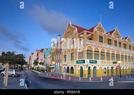 Karibik, Niederländische Antillen, Curacao, Willemstad (UNESCO-Weltkulturerbe), Punda, Niederländisch kolonialen Architektur Stockfoto