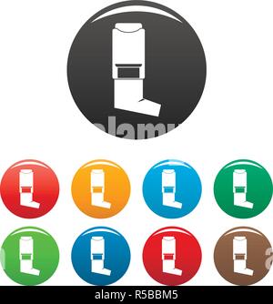 Inhalator Icons Set 9 Farbe Vektor isoliert auf Weiss für jedes Design Stock Vektor