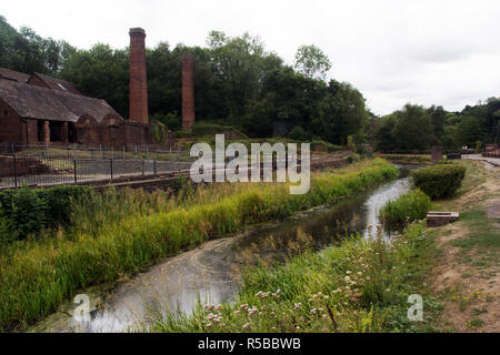 SHROPSHIRE; IRONBRIDGE; BVERZEICHNIS HILL VICTORIAN TOWN; SHROPSHIRE CANAL UND MADELEY ZIEGELEI Stockfoto