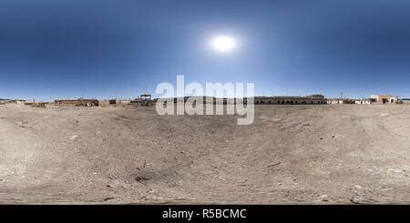 360 Grad Panorama Ansicht von Humberstone Salpeter arbeitet, Chile