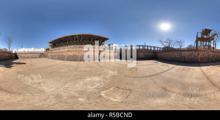 360 Grad Panorama Ansicht von Humberstone Salpeter arbeitet, Chile