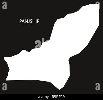 Panjshir Afghanistan Karte schwarz invertiert Silhouette Abbildung Stockfoto