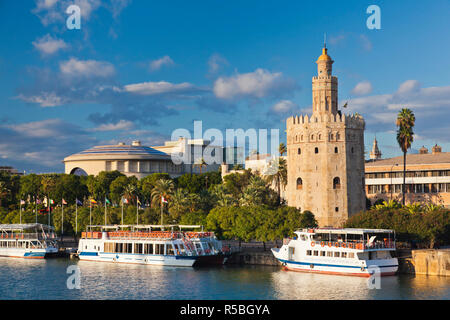 Spanien, Andalusien Region, Provinz Sevilla, Sevilla, Torre del Oro Turm Stockfoto