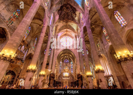 Spanien, Balearen, Mallorca, Palma De Mallorca, Kathedrale (La Seu) Stockfoto