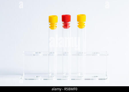 Leere Glas Reagenzgläser. Stockfoto